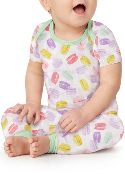 Bedhead Pajamas Babies' Print Fitted Stretch Organic Cotton Two-piece Pajamas In Delice Les Macarons