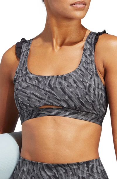 Adidas Originals Coreflow Studio Medium Support Sports Bra In Black
