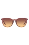 Michael Kors 56mm Gradient Round Sunglasses In Amber
