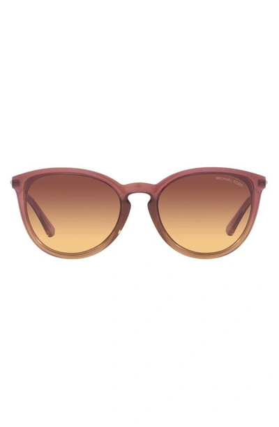 Michael Kors 56mm Gradient Round Sunglasses In Amber