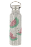 Collina Strada Crystal Embellished Insulated Water Bottle In Watermelon