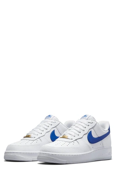 Nike Air Force 1 '07 Low Sneakers In White And Royal Blue