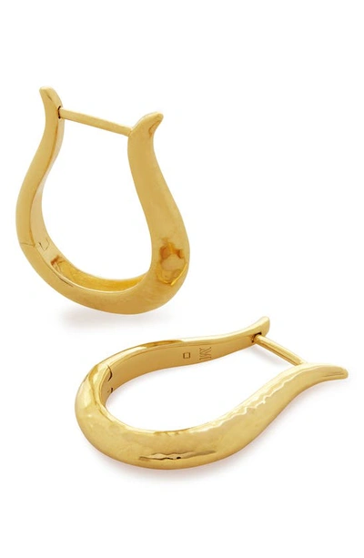 Monica Vinader Medium Deia Lyre Hoop Earrings In 18ct Gold Vermeil/ Ss