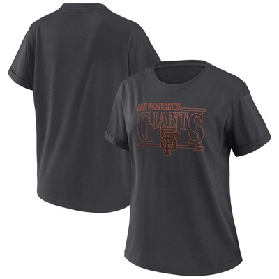 Wear By Erin Andrews Charcoal San Francisco Giants Oversized Boyfriend T-shirt