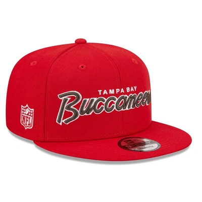 New Era Red Tampa Bay Buccaneers Script 9fifty Snapback Hat