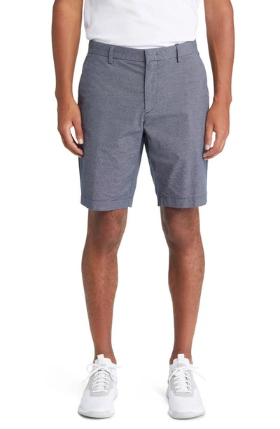 Hugo Boss Slice Stretch Cotton Shorts In Dark Blue