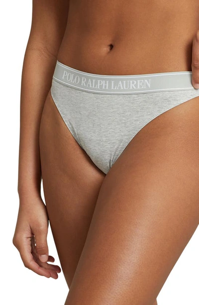 Polo Ralph Lauren Cotton Blend Bikini In Heather Gray