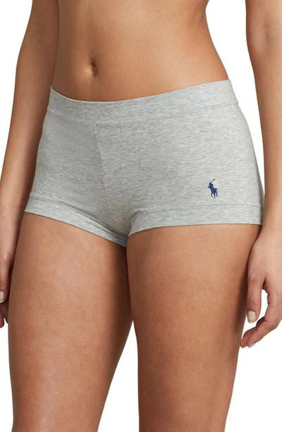 Polo Ralph Lauren Stretch Cotton Girlshorts In Heather Grey