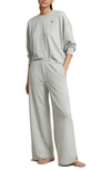 Polo Ralph Lauren Women's Club Terry 2-piece Sweatshirt & Wide-leg Pants Set In Heather Grey