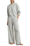 Polo Ralph Lauren Sweatshirt Knit Pajama Set In Heather Grey