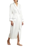 Polo Ralph Lauren Stretch Silk Robe In Ecru