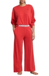 Polo Ralph Lauren Sweatshirt & Wide Leg Pajamas In Starboard Red