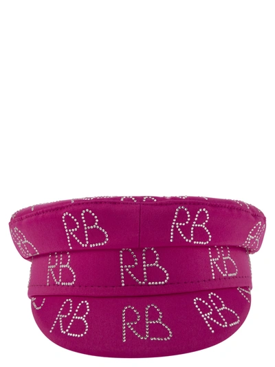 Ruslan Baginskiy Baker - Logo Hat Embellished With Crystals In Fuchsia