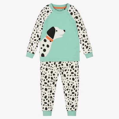 Frugi Babies' Girls Green Organic Cotton Dog Pyjamas