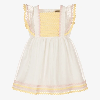 Stella Mccartney Babies'  Kids Girls Ivory & Yellow Organza Dress