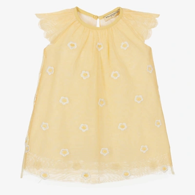 Stella Mccartney Babies'  Kids Girls Pastel Yellow Daisy Tulle Dress