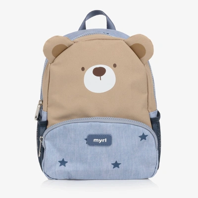 Mayoral Blue & Beige Bear Backpack (25cm)