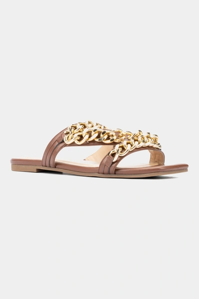 Fashion To Figure Maeve Slide Sandal In Cognac