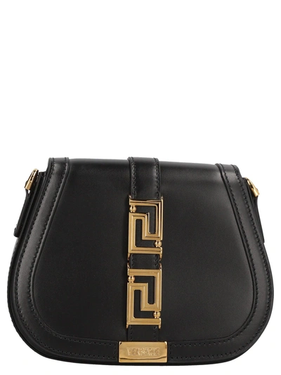 Versace Greca Goddess Crossbody Bag In Black