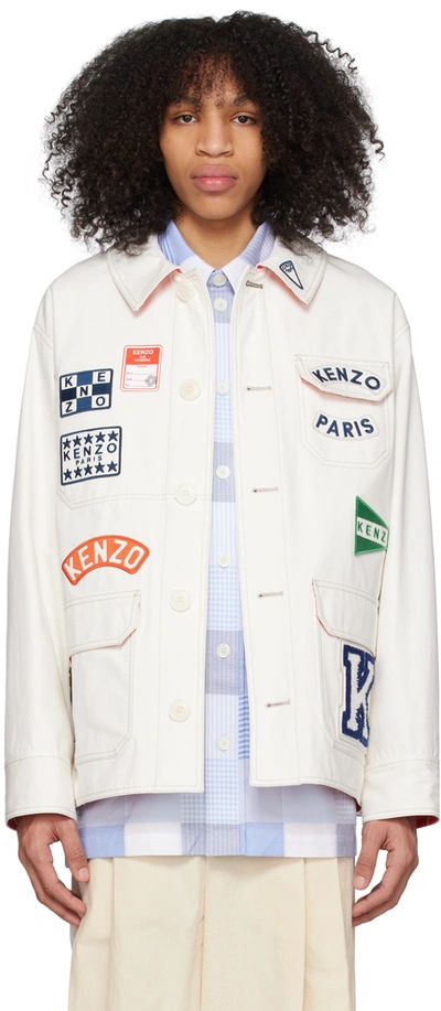 Kenzo White  Paris Sailor Jacket In Neutral