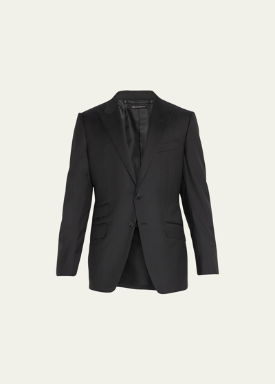 Tom Ford Two-piece Single-breasted Dinner Suit In Black Solid