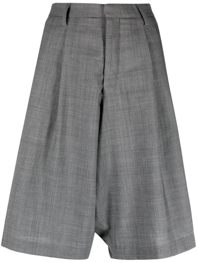 R13 Tailored Knee-length Shorts In Dark Grey Glen Plaid