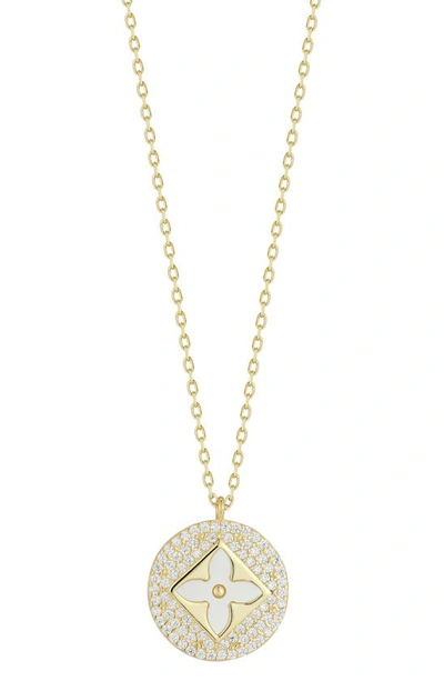 Sphera Milano Clover Cubic Zirconia Pendant Necklace In Gold