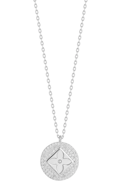 Sphera Milano Clover Cubic Zirconia Pendant Necklace In Silver