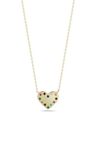 Sphera Milano Cubic Zirconia Heart Shape Pendant Necklace In Gold