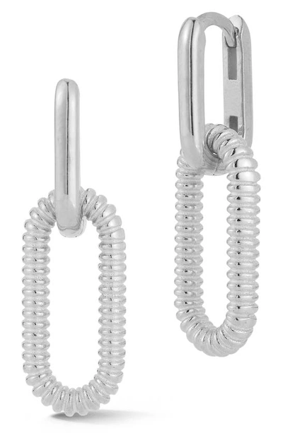 Sphera Milano Scalloped Link Drop Earrings In Silver