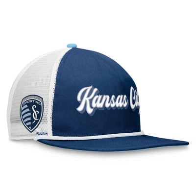 Fanatics Branded Navy/white Sporting Kansas City True Classic Golf Snapback Hat In Navy,white
