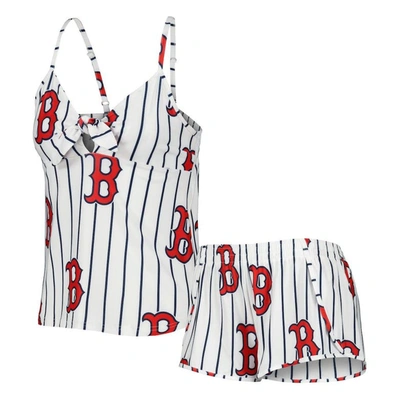 Concepts Sport Women's  White Boston Red Sox Reel Allover Print Tank Top And Shorts Sleep Set