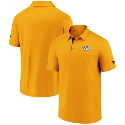 Fanatics Branded Gold Nashville Predators Authentic Pro Locker Room Polo