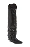 Azalea Wang Matty Foldover Shaft Western Boot In Black