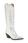 Azalea Wang Driven Crystal Western Boot In Silver