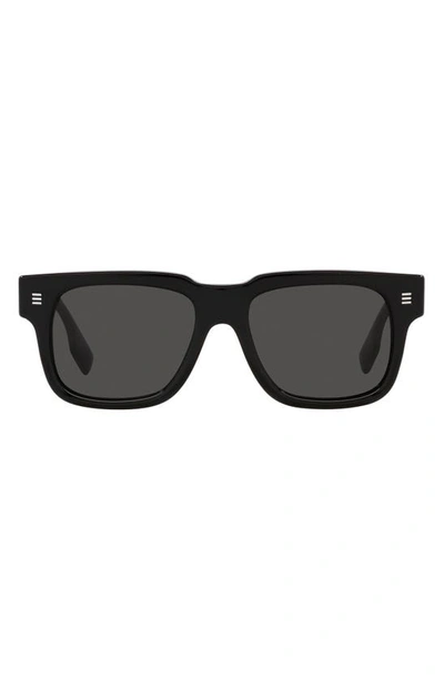 Burberry Hayden 54mm Rectangular Sunglasses In Black