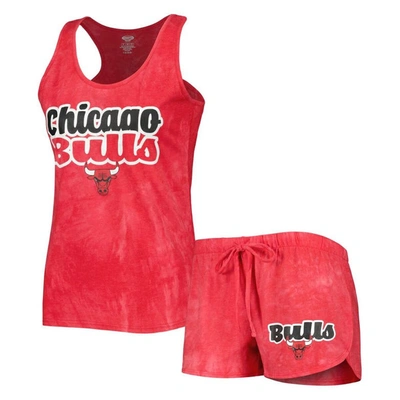 Concepts Sport Women's  Red Chicago Bulls Billboard Tank Top And Shorts Sleep Set
