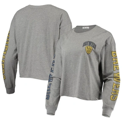 47 ' Heathered Gray Milwaukee Brewers Ultra Max Parkway Long Sleeve T-shirt In Heather Gray