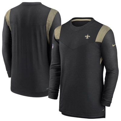 Nike Black New Orleans Saints Sideline Tonal Logo Performance Player Long Sleeve T-shirt