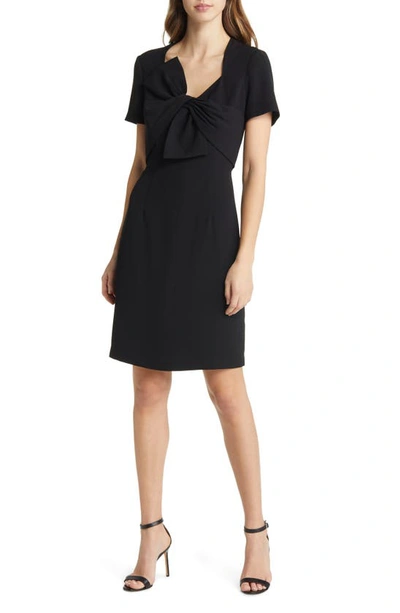 Shani Bow Detail Sheath Dress In Black