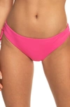 Roxy Beach Classics Side Tie Hipster Bikini Bottoms In Shocking Pink