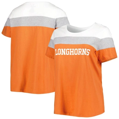Profile Texas Orange Texas Longhorns Plus Size Split Body T-shirt