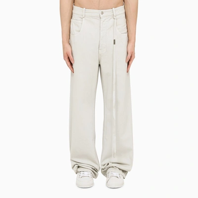 Ann Demeulemeester Light Aquamarine Baggy Jeans In White