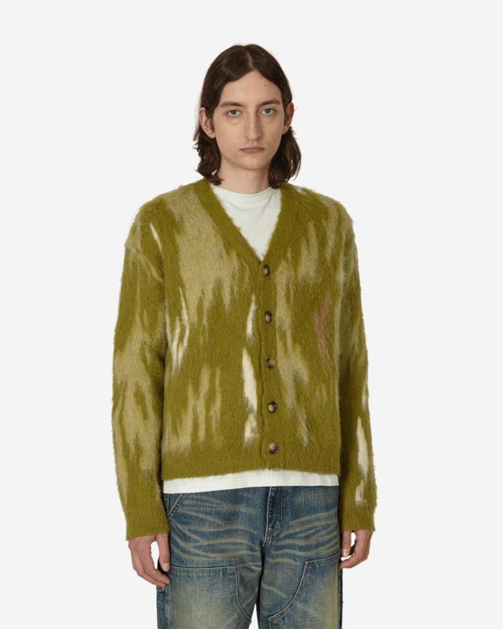 【平本蓮着用】NO MAINTENANCE shaggy cardigan No Maintenance Still Shag Cardigan Olive In Multicolor | ModeSens