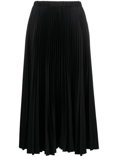Jil Sander Pleated Midi Skirt In Black