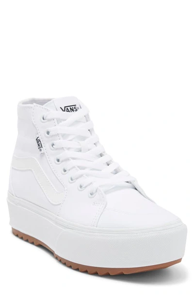 Vans Filmore Hi Tapered Platform Sneaker In Canvas White