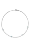 Sphera Milano Sterling Silver & Cz Evil Eye Anklet