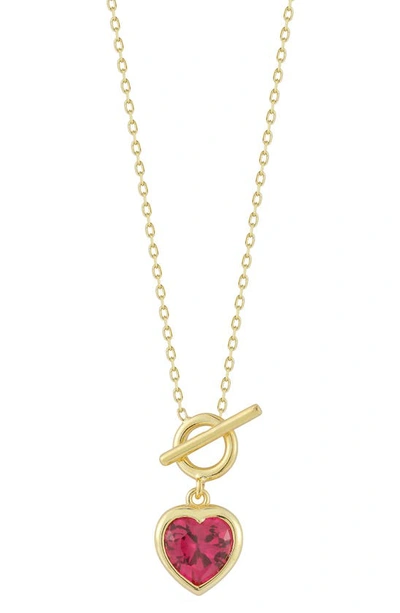 Sphera Milano 14k Gold Plated Sterling Silver Heart Pendant Toggle Necklace