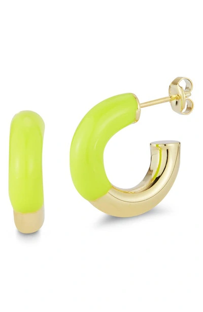 Sphera Milano Enamel Hoop Earrings In Gold