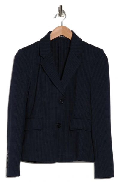 Amanda & Chelsea Pinstripe Blazer In Dark Navy/ White
